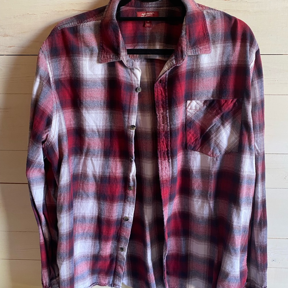 Mens deep red flannel